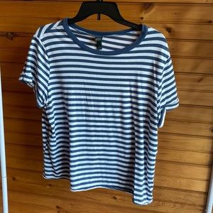 Wild Fable Women’s Cropped Striped T-Shirt, Sz XL